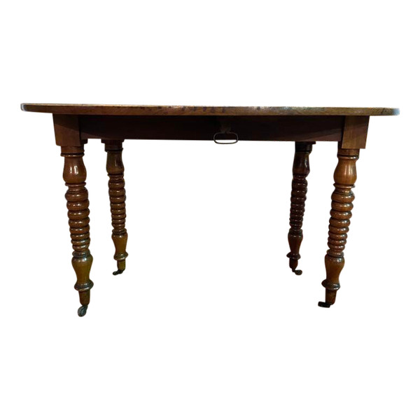 Table à manger ovale Louis Philippe 6 pieds à allonges 