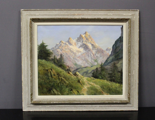 Öl auf Leinwand Berglandschaft von Johannes Gebhardt