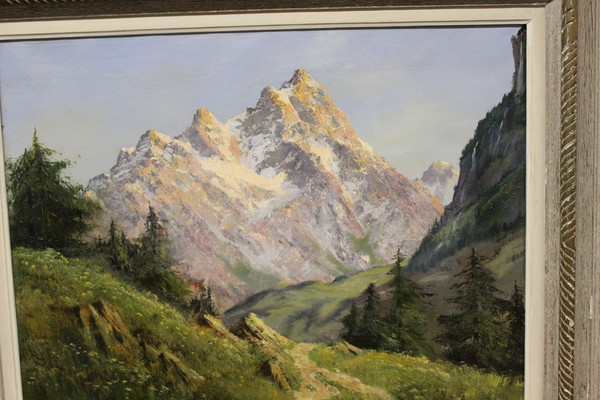 Öl auf Leinwand Berglandschaft von Johannes Gebhardt