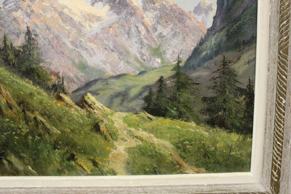 Öl auf Leinwand Berglandschaft von Johannes Gebhardt