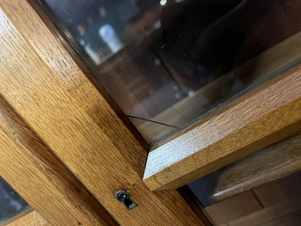 Apothecary display case with inclined plane, Napoleon III period, in solid oak, circa 1880