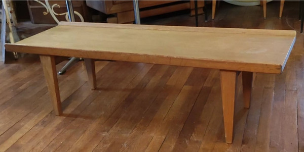 Table basse design  années 1950  En chêne clair