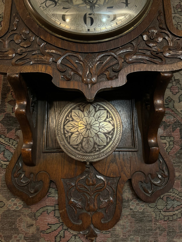 Cartel en bois sculpté, Art nouveau, Allemagne, fin 19e