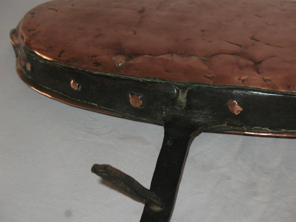 Lèche Frites En Cuivre étamé Et Fer Forgé époque 18ème
