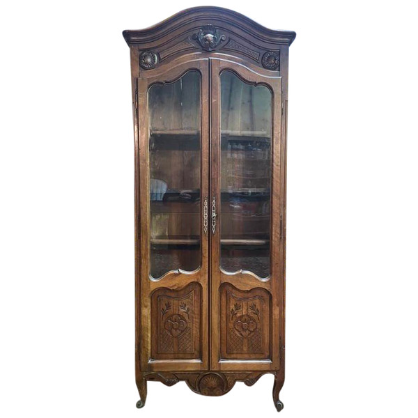 Bibliothèque - Vitrine Louis XV en noyer 1900