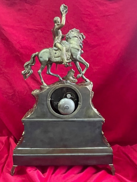 Gilded bronze clock Napoleon 1st on horseback