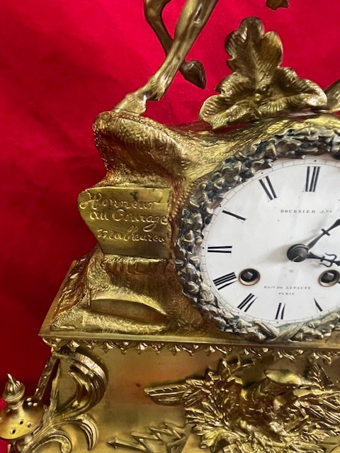 Gilded bronze clock Napoleon 1st on horseback