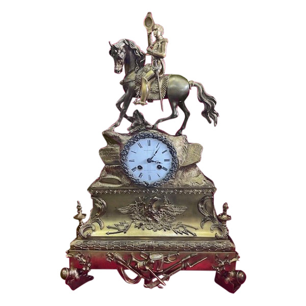 Gilded bronze clock Napoleon 1st on horseback