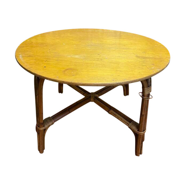 Table se jardin en bambou et chêne