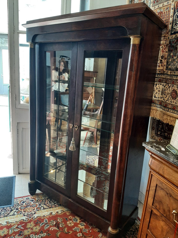 Bibus Empire Mahogany Library Display Case - 19th Century