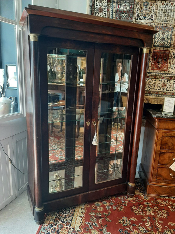 Bibus Empire Mahogany Library Display Case - 19th Century