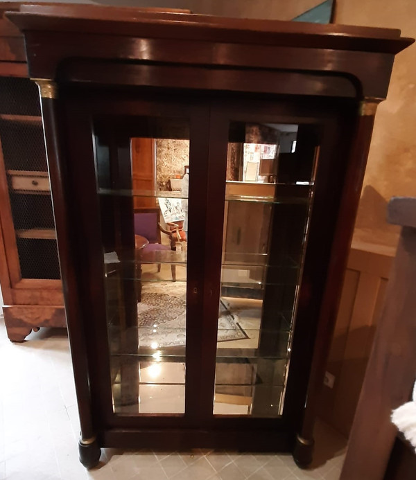 Bibus Empire Mahogany Library Display Case - 19th Century