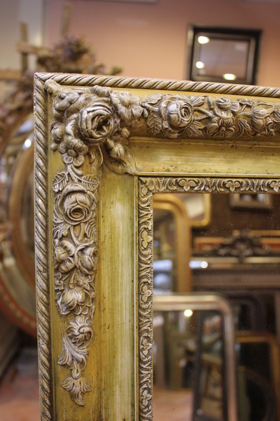 Antique Rectangle Mirror Patina And Gold 78 X 96