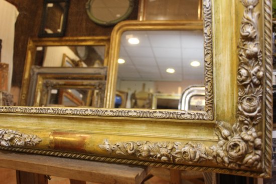 Antique Rectangle Mirror Patina And Gold 78 X 96