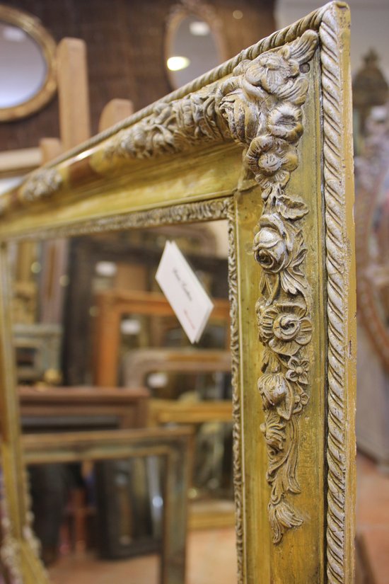 Antique Rectangle Mirror Patina And Gold 78 X 96