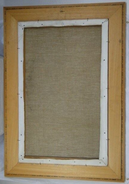 Oil on canvas abstract composition 1960 signed Dinness