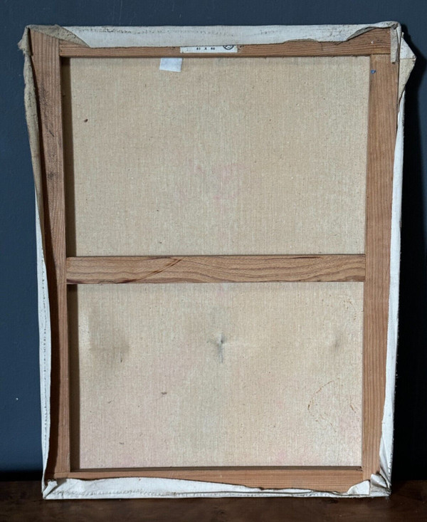 Öl auf Leinwand Stillleben Blumenstrauß Mitte des 20. Jahrhunderts