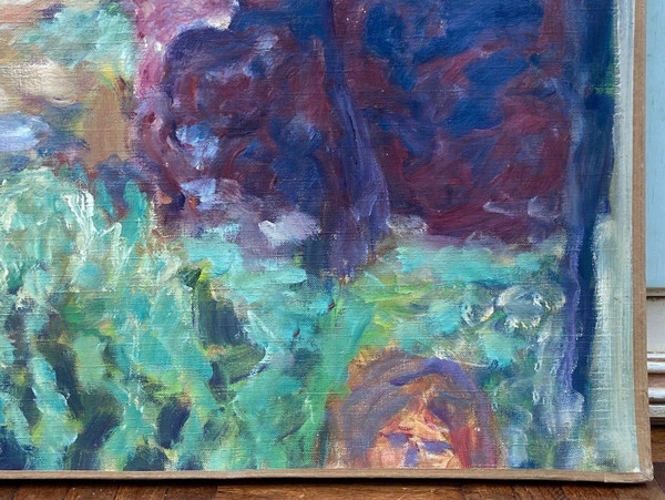 Huile sur toile David Arun signature à identifier paysage impressionniste