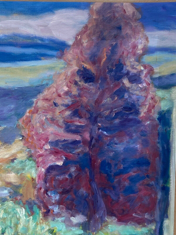 Huile sur toile David Arun signature à identifier paysage impressionniste