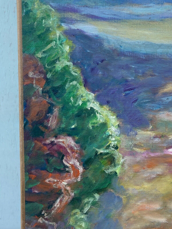 Huile sur toile David Arun signature à identifier paysage impressionniste