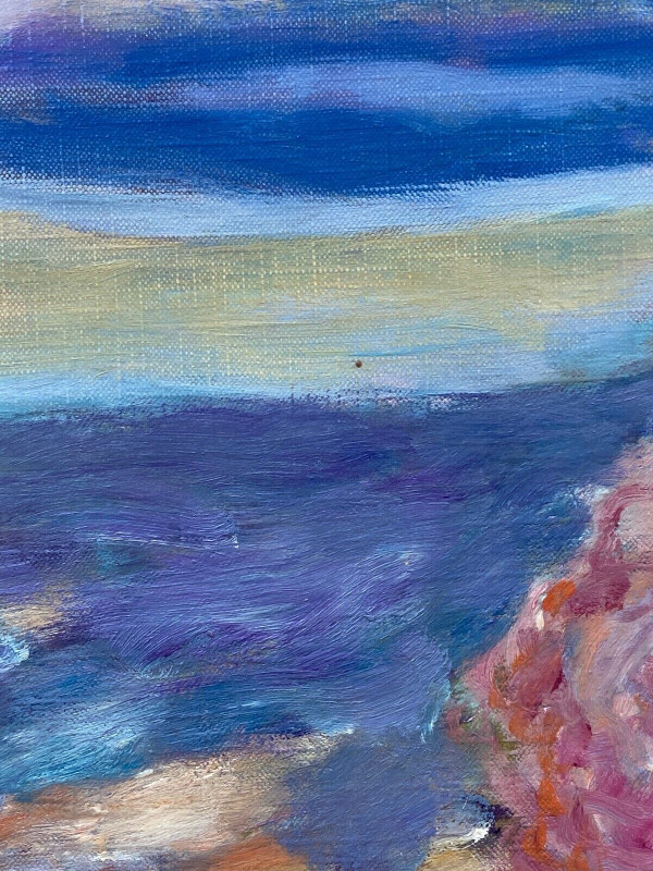 Huile sur toile David Arun signature à identifier paysage impressionniste