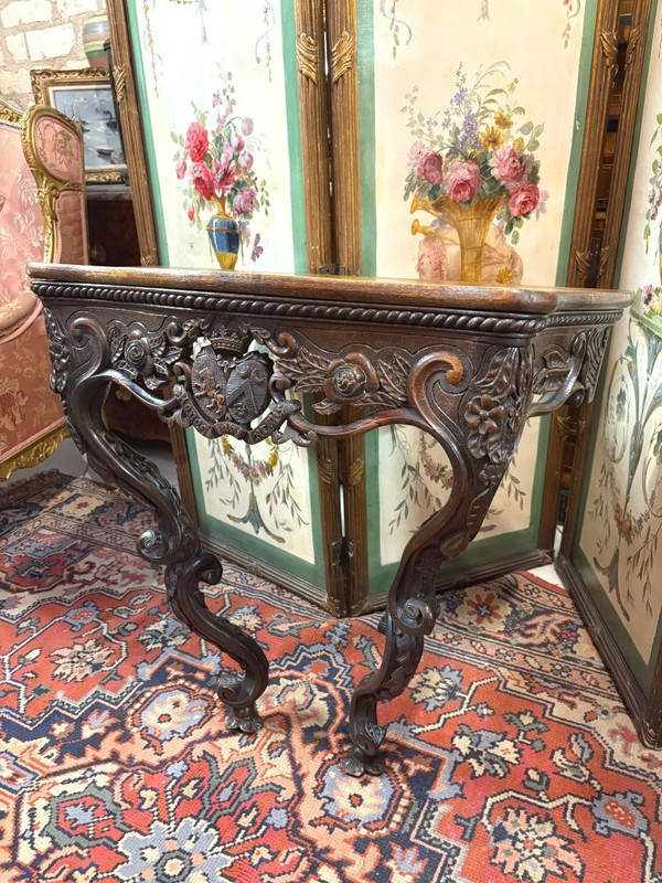 CONSOLE EN CHENE DE STYLE LOUIS XV