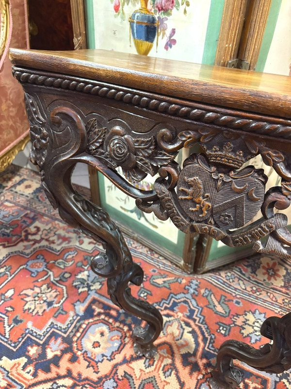 CONSOLE EN CHENE DE STYLE LOUIS XV