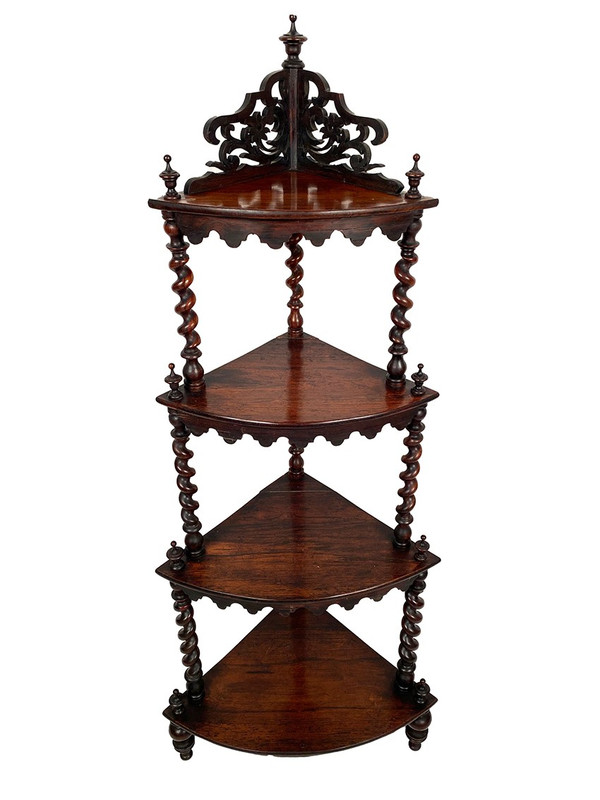 Etagère d’encoignure en palissandre, époque Napoléon III