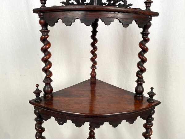 Etagère d’encoignure en palissandre, époque Napoléon III