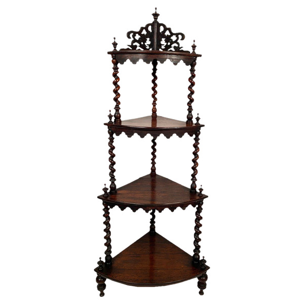 Etagère d’encoignure en palissandre, époque Napoléon III