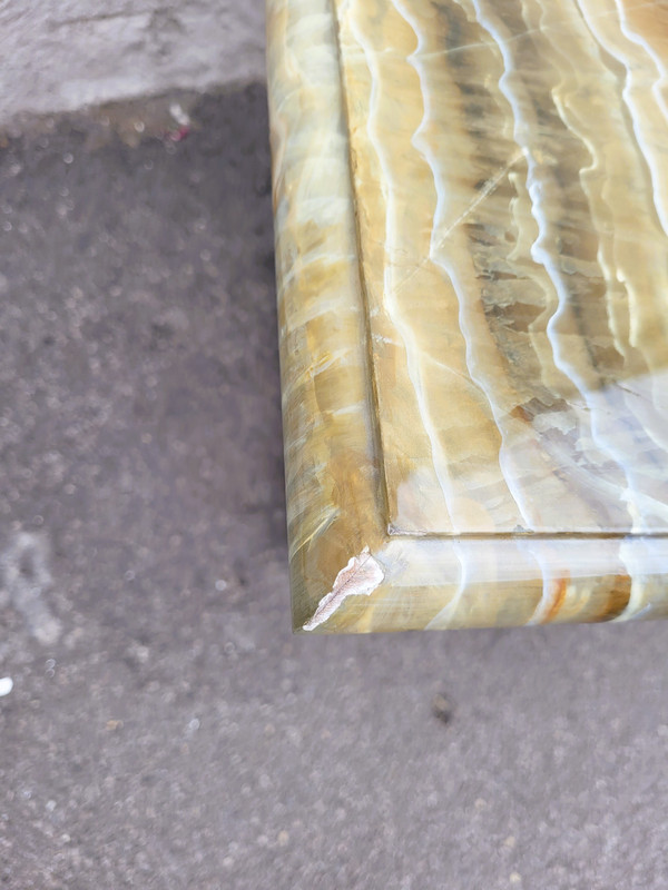 2 Gemalte Tische Oder Sofa-Endstücke Aus Kunstmarmor, 20. Jahrhundert