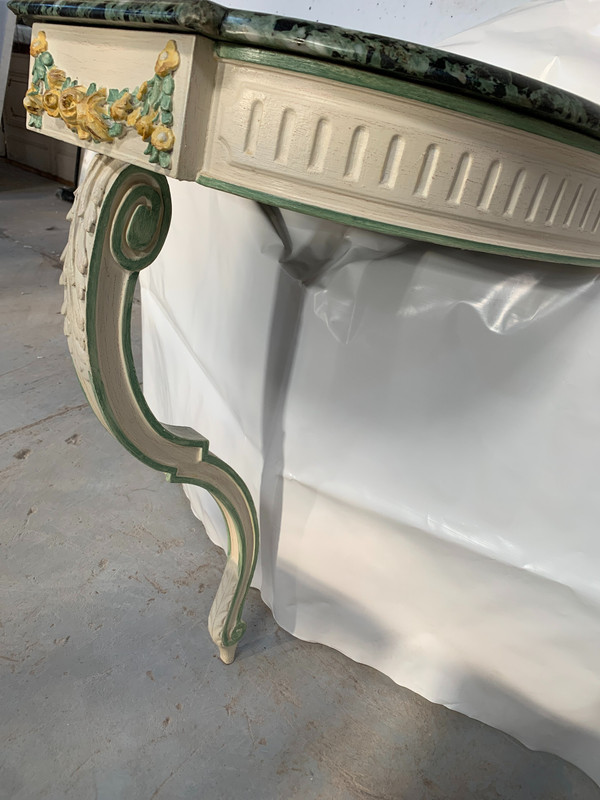 Louis XVI style wall console in lacquered wood XX century