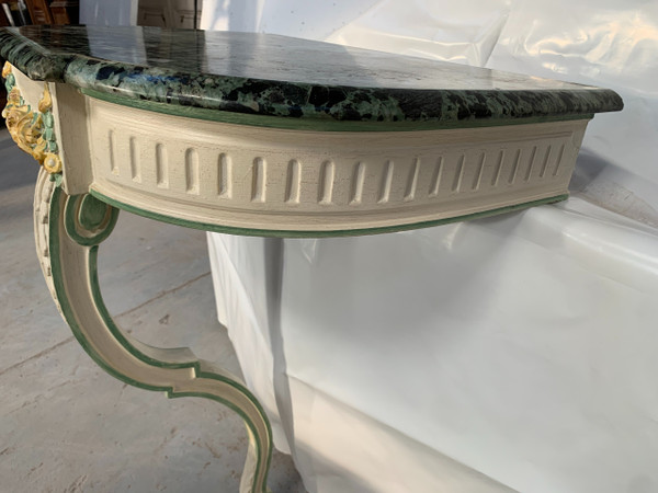 Louis XVI style wall console in lacquered wood XX century