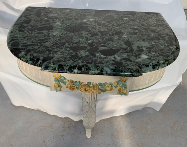 Louis XVI style wall console in lacquered wood XX century