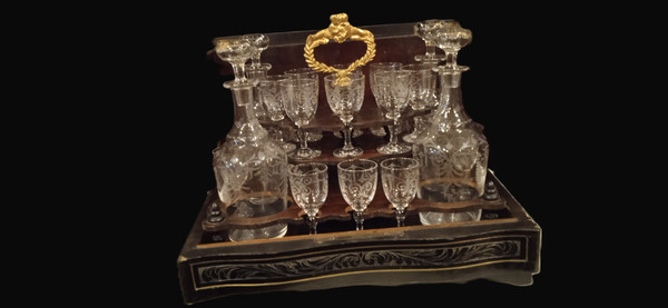 Cave à Liqueur  Napoléon III -  Boîte Marqueterie XIX Siècle