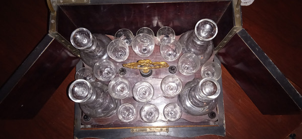 Cave à Liqueur  Napoléon III -  Boîte Marqueterie XIX Siècle