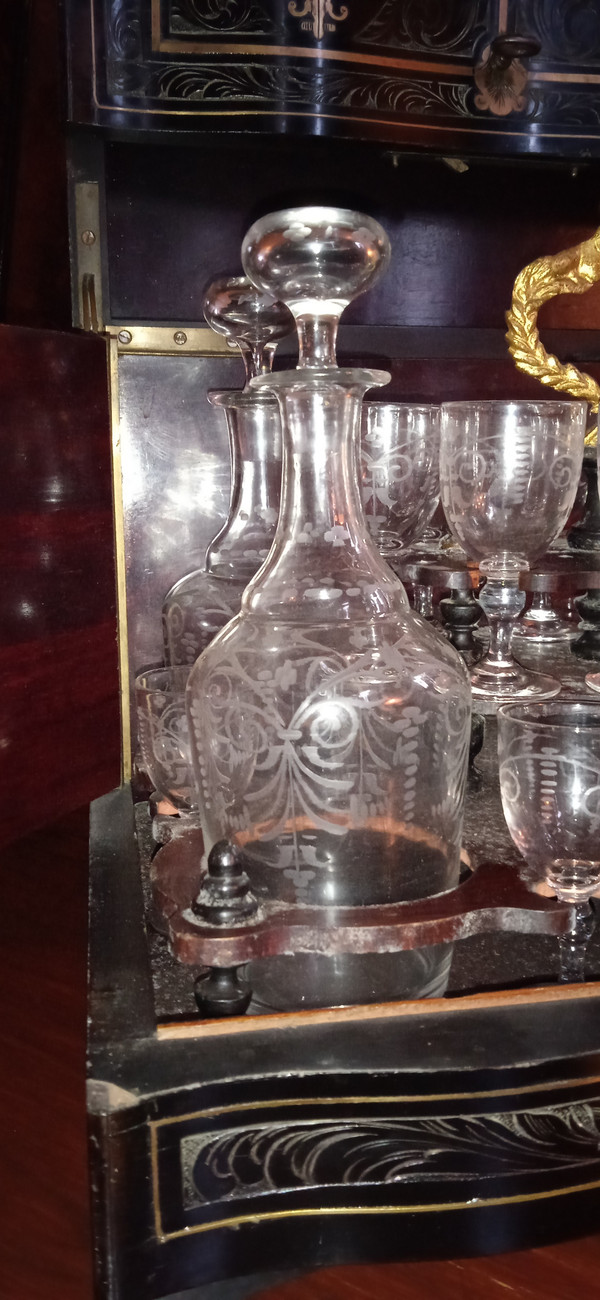 Cave à Liqueur  Napoléon III -  Boîte Marqueterie XIX Siècle