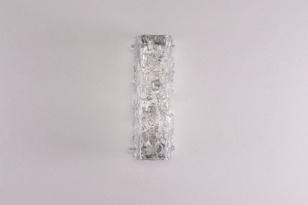 An Ice Glass bark wall sconce.