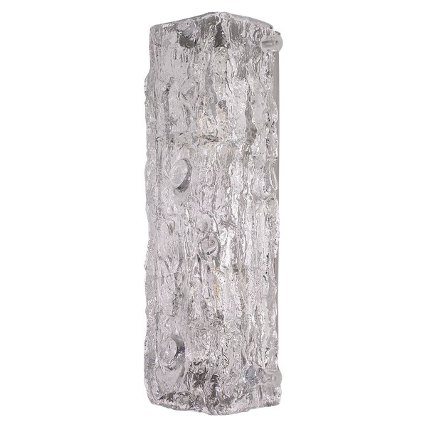 An Ice Glass bark wall sconce.
