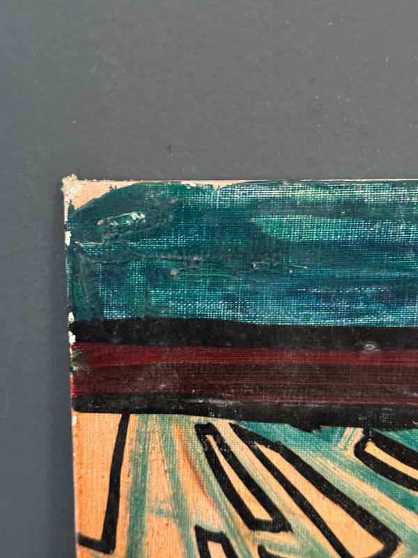 Oil on board by J. Gauthier 1963 modern geometric composition