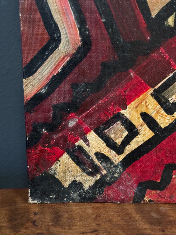 Oil on board by J. Gauthier 1963 modern geometric composition