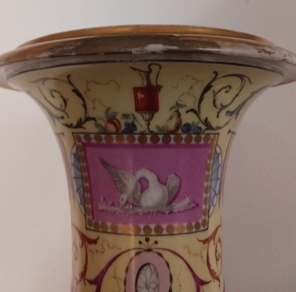 Parigi 1790 circa - grande vaso in porcellana medicea - decorazione Salembier
