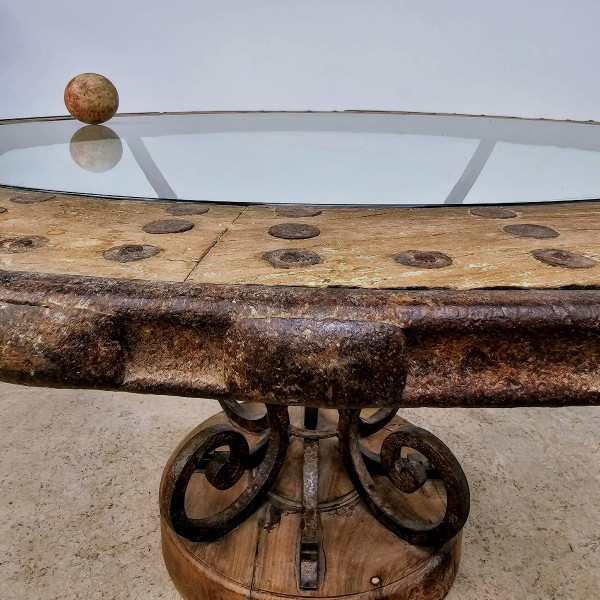 19th century wrought iron round table