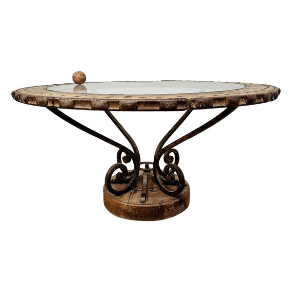 19th century wrought iron round table