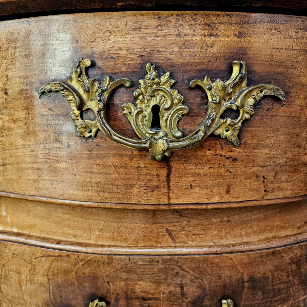 18th century walnut crossbow chest of drawers