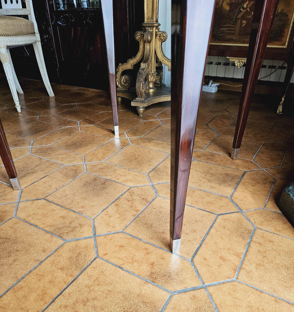 Table à Jeux d'époque Art Déco En Palissandre Et Bronze Nickelé
