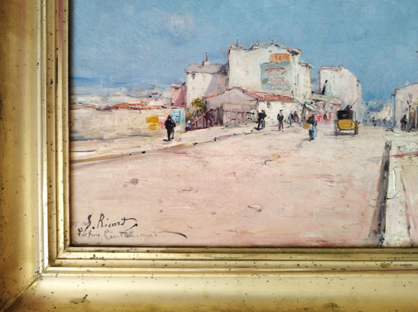 Paris Montmartre Rue Caulaincourt Tableau Huile sur Toile Paysage  Par S. Ricard