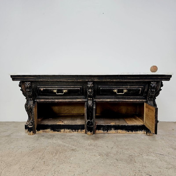 Cassettone del XIX secolo con piano in marmo