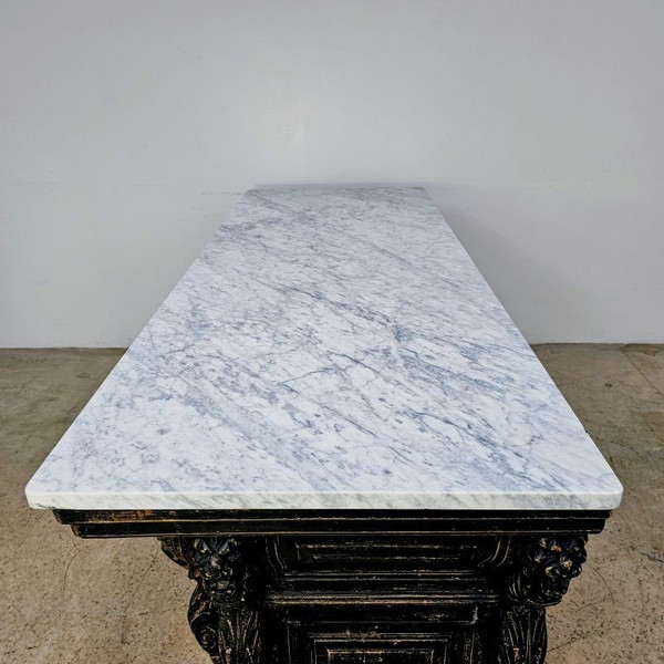 Cassettone del XIX secolo con piano in marmo