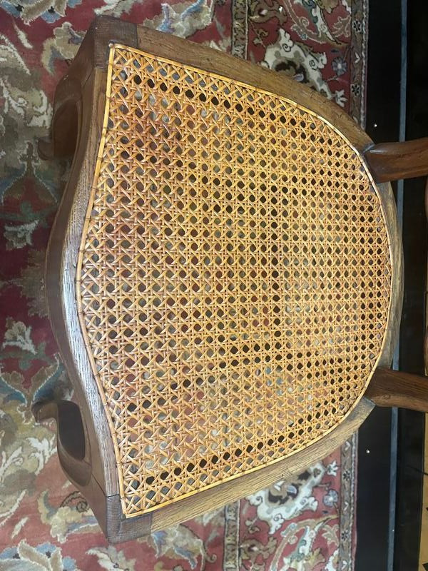 Set of 8 Louis Philippe cane chairs - caned in oak
